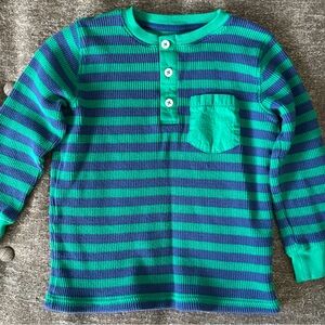 Mini Boden Striped Green and Blue Shirt